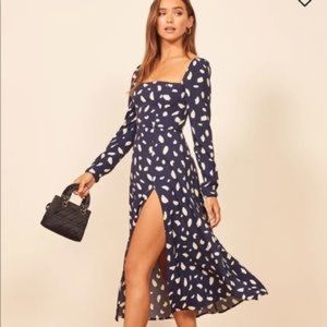 Reformation Sigmund dress - blue and white - size 2